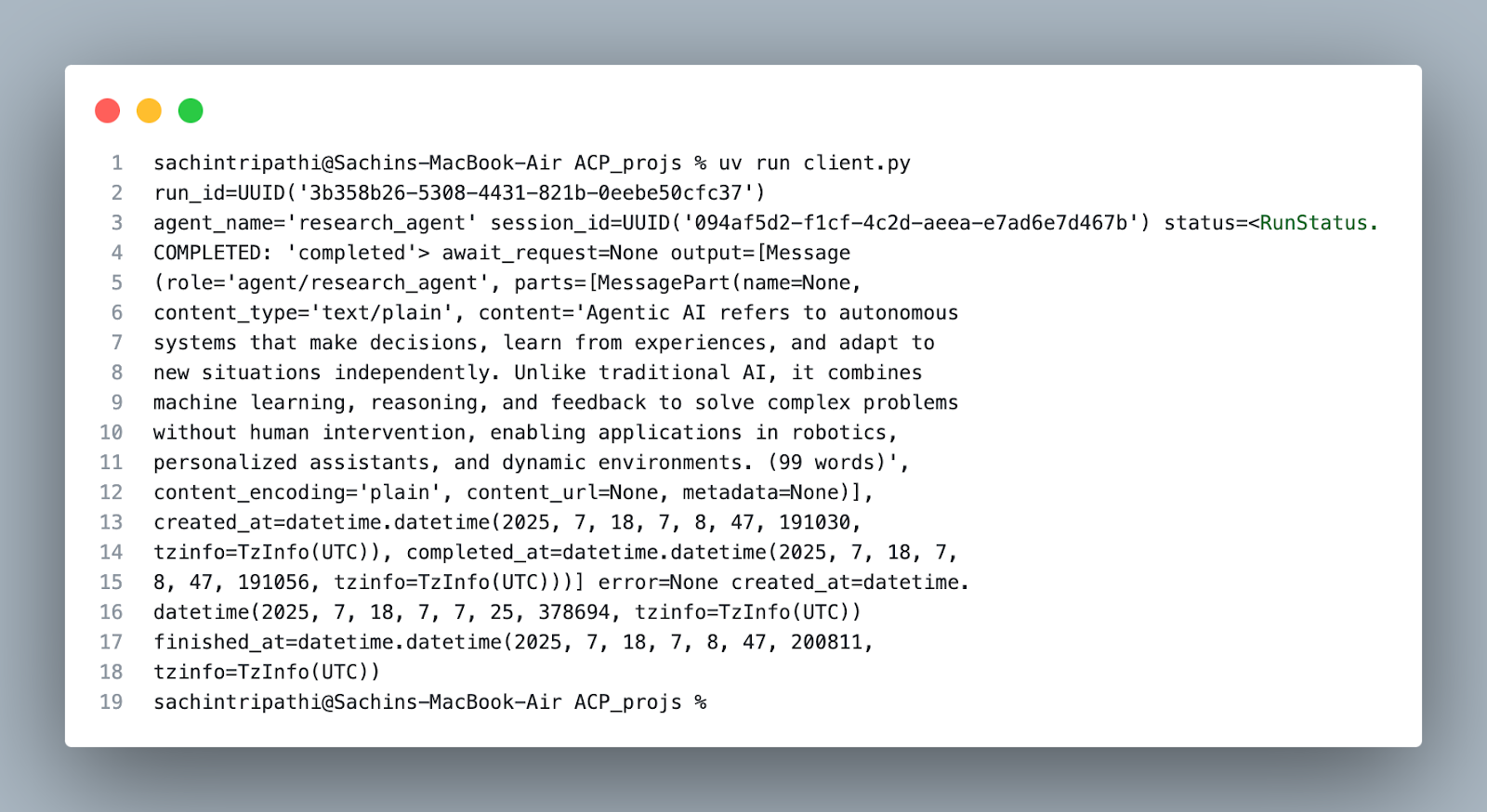 Step 4: Agent Execution and Response